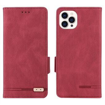 Voor iPhone 15 Plus anti-kras hoesje Hardware Decor telefoonhoes PU lederen portemonnee standaard schelp.