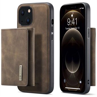 DG.MING M1-serie magnetische portemonnee telefoonhoes voor iPhone 15 Plus PC+TPU+PU standaard telefoonhoes