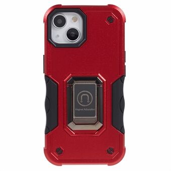 Voor iPhone 15 Plus Autohouder Kickstand Telefoonhoesje Hard PC Zacht TPU Beschermhoesje