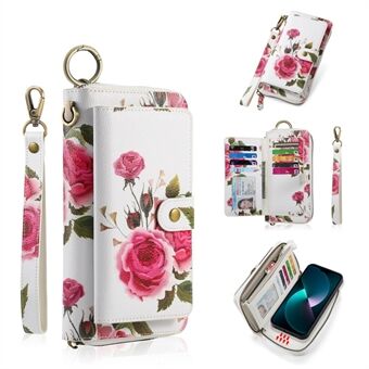 POLA Stijl 003 TPU+PU Telefoonhoesje voor iPhone 15 Plus, Schokbestendige Cover, Afneembare 2-in-1 Portemonnee Telefoonhoesje met Strap