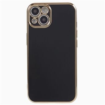 Voor iPhone 15 Plus 6D Electroplating Cover Glanzende Zachte TPU Beschermhoes tegen Vallen