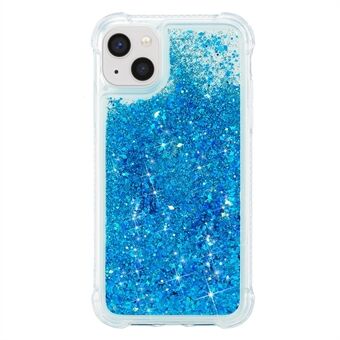 Voor iPhone 15 Plus Glitter Quicksand Beschermhoesje Transparante TPU Telefoonachterkant