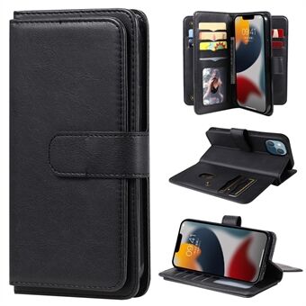 KT Multi-functionele Serie-1 voor iPhone 15 Plus PU Leren Telefoonhoesje met Standfunctie Wallet Cover en 10 kaartsleuven.