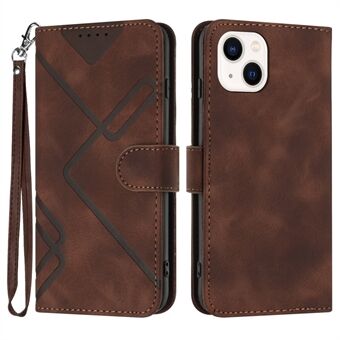 YX0040 Voor iPhone 15 Plus Antislip Leren Hoesje Bedrukte Portemonnee Stand Cover voor Telefoon