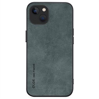 OLGE Voor iPhone 15 Plus gladde aanraaktelefoonhouder PU-leren gecoate TPU anti-kras hoes