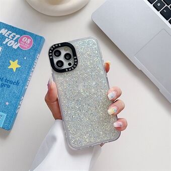 Telefoonhoesje voor iPhone 15 Plus, Glitter Bling Epoxy PC+TPU Camera Beschermingsframe Achterkant Case