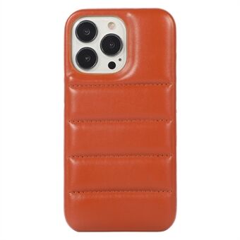 Voor iPhone 15 Plus Donzen Jack PU Leren Bedekte PC Telefoonhoes Anti-val Achterkant Case.