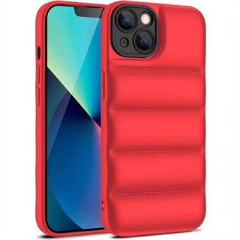 Voor iPhone 15 Plus Valbestendige Airbag Donzen Jas Achterkant Hoesje Antislip TPU Telefoonhoes.