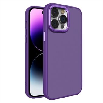 Anti-kras telefoonhoesje voor iPhone 15 Plus, huidaanraakharde pc+ zachte tpu  dunne cover met metalen lensframe.