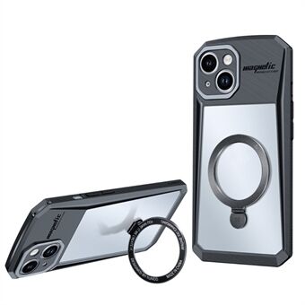 XUNDD Voor iPhone 15 Plus Ring Kickstand Telefoonhoesje Schokbestendige PC+TPU Telefoonhoesje Compatibel met MagSafe