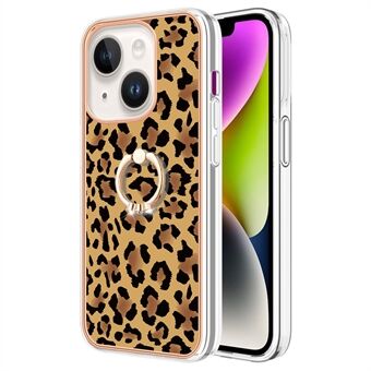 YB IMD-serie-20 Stijl D Elektroplating Telefoonhoesje voor iPhone 15 Plus IMD Patroon 2.0mm Kickstand TPU Telefoonhoes