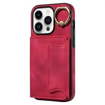 Voor iPhone 15 Plus PU-leer + TPU hoesje Huidaanraakgevoel Telefoonhoesje Kaarthouder Standaard Telefoonhoesje