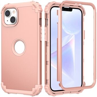 Voor de iPhone 15 Plus PC+Silicone 3-in-1 telefoonhoes met verdikte hoeken en schokbestendige telefooncover.