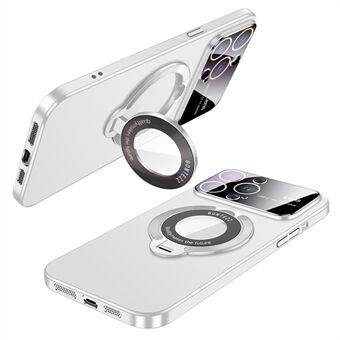 VOERO Anti-Drop Hard PC Hoesje voor iPhone 15 Plus Rubberized Kickstand Telefoonhoesje Compatibel met MagSafe