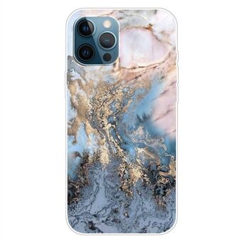 Voor de iPhone 15 Plus is er een schokbestendige TPU telefoonhoes met marmerpatroon afdrukken IMD beschermende cover, in de B stijl.