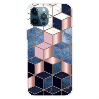 Voor de iPhone 15 Plus Soft TPU IMD hoesje Schokbestendig Marmer Patroon Afdrukken Telefoon Anti-kras Cover, Stijl A.