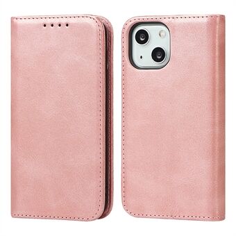 Leren Beschermhoes voor iPhone 15 Plus, Kalfs Textuur Anti-val Stand Wallet Telefoonhoes