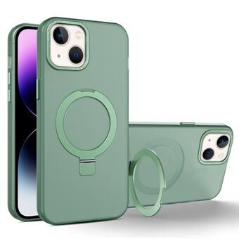 Rubberized Soft TPU+PC Hoesje voor iPhone 15 Plus met Kickstand Schokbestendige Telefoonhoes Compatible met MagSafe