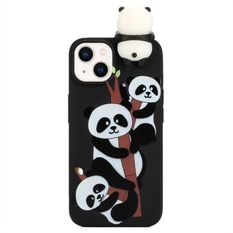 YX-stijl Mini Figuur Decor Telefoonhoesje voor iPhone 15 Plus Patroonprint Slank TPU Telefoonhoesje