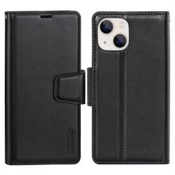 HANMAN Mill-serie voor iPhone 15 Plus PU-lederen mobiele telefoonhoes portemonnee mobiele telefoonstandaard hoesje