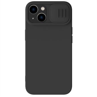 NILLKIN Voor iPhone 15 Plus Schuifcamera deksel achterkant hoesje van vloeibaar silicone+PC, compatibel met MagSafe.