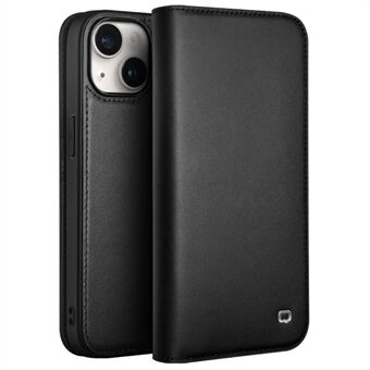 QIALINO Voor iPhone 15 Plus Hoesje Telefoonportemonnee Echt Koeienleer Folio Flip Cover