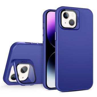 Schokbestendige hoes voor iPhone 15 Plus hoesje PC+TPU telefoonhoesje met glazen lensfilm