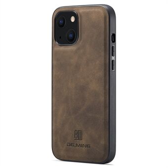DG.MING voor iPhone 15 Plus hoesje PC+TPU+PU leder gecoate hybride cover.