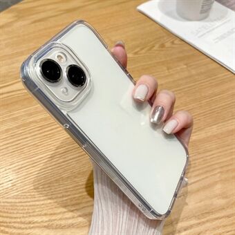 Voor iPhone 15 Plus hoesje TPU+PC heldere telefoonhoes met lensfolie.