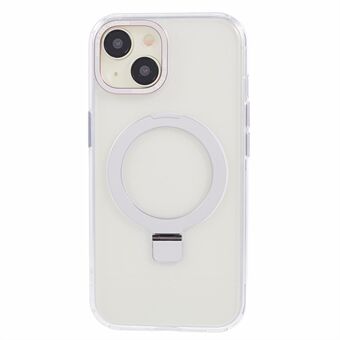 Voor de iPhone 15 Plus Transparante Case TPU+PC Onzichtbare Kickstand Magnetische Telefoonhoes