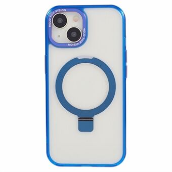 Voor iPhone 15 Plus Transparante Case TPU+PC Onzichtbare Kickstand Magnetische Telefoonhoes