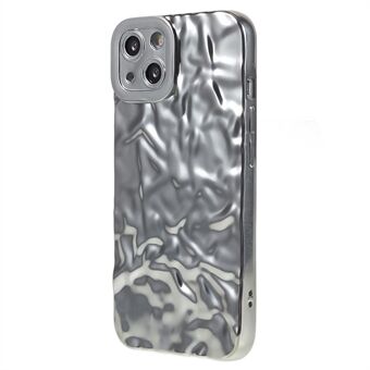 Voor iPhone 15 Plus Telefoonhoesje met Electroplating Rimpelig Onregelmatig TPU Hoesje