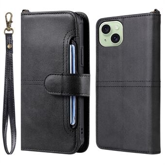 KT Leather Series-4 voor iPhone 15 Plus Hoesje Afneembare Anti-val PU Leren Portemonnee Telefoonhoes