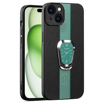 KADEM voor iPhone 15 Plus hoesje met antishock vloeibaar PU-leer+TPU+acryl telefoonhoesje.