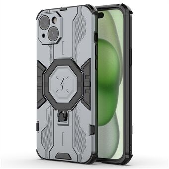 Voor iPhone 15 Plus Telefoonhoesje met Kickstand PC+TPU Beschermende Pantservoering