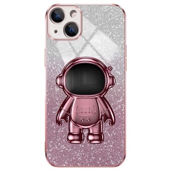 Voor iPhone 15 Plus Hoesje Elektroplating Standaard PC+TPU Mobiele Telefoonhoesje