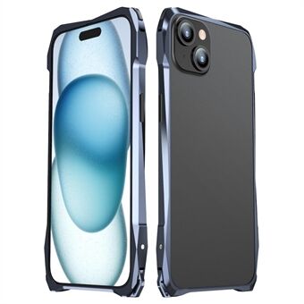 LUPHIE Voor iPhone 15 Plus Beschermende Bumper Frame Anti-kras Metalen Hoes