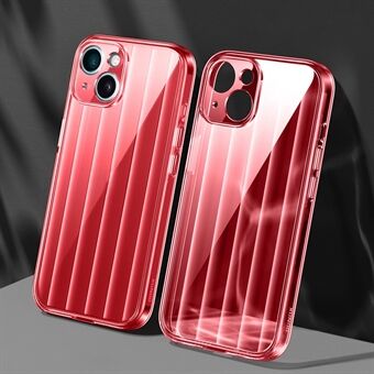 XUNDD Greya Serie Voor iPhone 15 Plus Telefoonhoesje PC+TPU Streepontwerp Anti-valhoesje