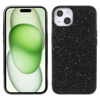 Voor de iPhone 15 Plus Glitter Telefoonhoesje met Elektroplating TPU Frame en PC Achterkant