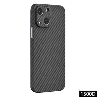 Voor iPhone 15 Plus hoesje 1500D Grove Textuur Carbon Fiber Textuur Precieze Uitgesneden telefoon Beschermende Cover - Mat Zwart