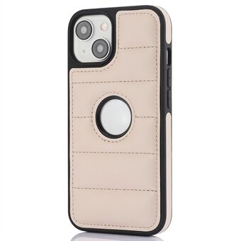 Voor iPhone 15 Plus hoesje met logo-venster, PU-leer+TPU telefoonhoes.