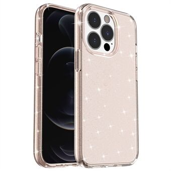 Voor iPhone 15 Pro Sprankelende Glitter Anti-Kras Hoesje Harde PC + Zachte TPU Telefoonhoes