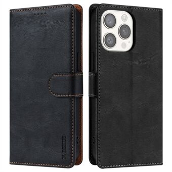 N.BEKUS CSJ-001 Hoesje voor iPhone 15 Pro Effen kleur PU-leer Folio Telefoonhoesje met portemonnee.