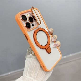 Voor iPhone 15 Pro Magnetische Hoes met Dubbele Kickstand Acryl + TPU Telefoonhoes met Lensbeschermer.