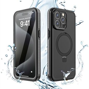 TB Voor iPhone 15 Pro IP68 Waterdichte Case Met Kickstand Magnetische Telefoonhoes.