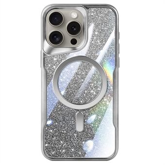 Voor iPhone 15 Pro Magnetische Hoes Gradient Glitter PC+TPU Telefoon Cover