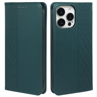 Voor iPhone 15 Pro Hoesje Vierklaver Leren Flip Telefoonhoes