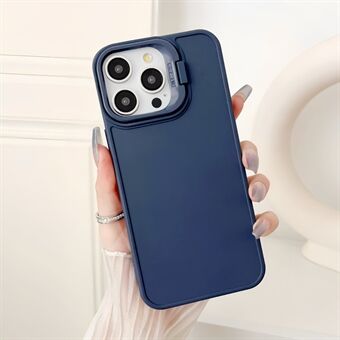 Voor iPhone 15 Pro Case Skin-Touch TPU Telefoonhoesje met Lensframe en Kickstand