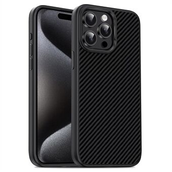 IPAKY Hoesje voor iPhone 15 Pro, met carbonvezel textuur en TPU achterkant