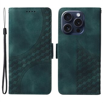 Voor iPhone 15 Pro hoesje - Rhombus Starry PU Leren Schokbestendige Telefoonhoes